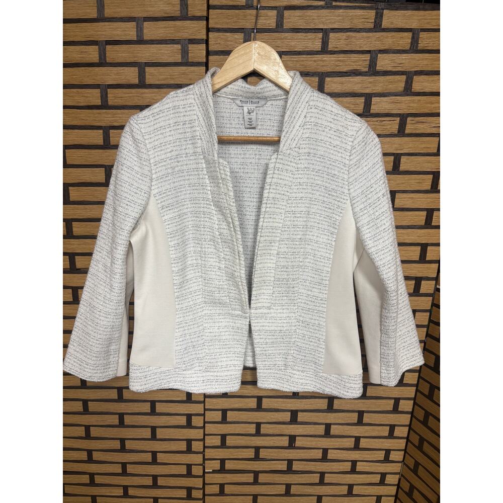 White House Black Market White And Gray Boucle Jacket Size 8